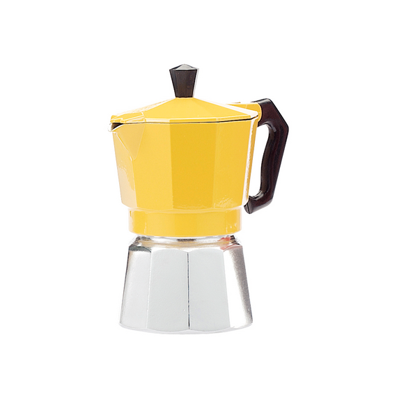 Гейзерная кофеварка на 3 чашки Eppicotispai Buon Caffe желтая, фото 