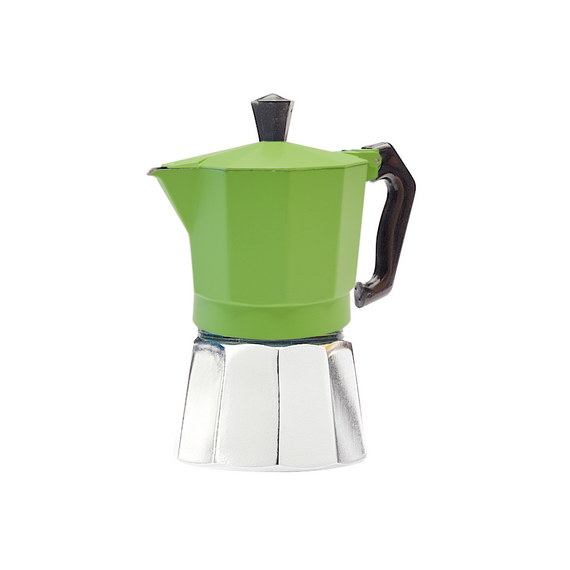 Гейзерная кофеварка на 3 чашки Eppicotispai Buon Caffe зеленая, фото 