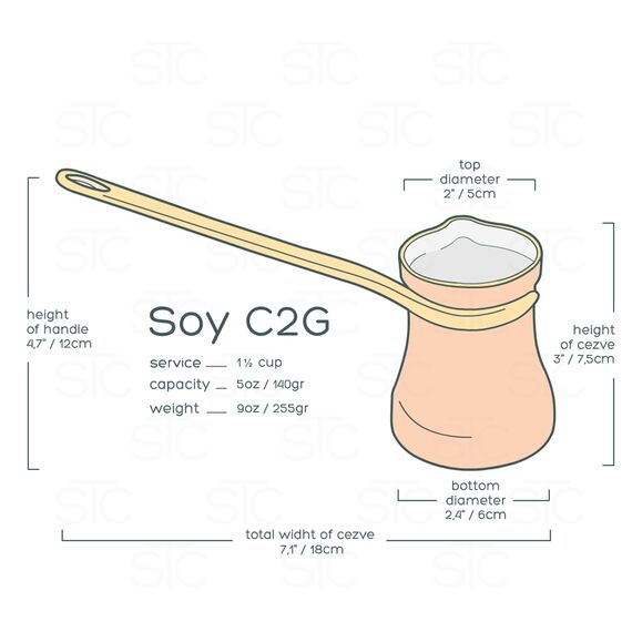 Soy C2G Медная турка ручной работы 140 мл, фото , изображение 5