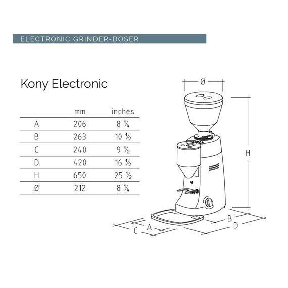 Mazzer Kony Electronic Кофемолка профессиональная черная, фото , изображение 4