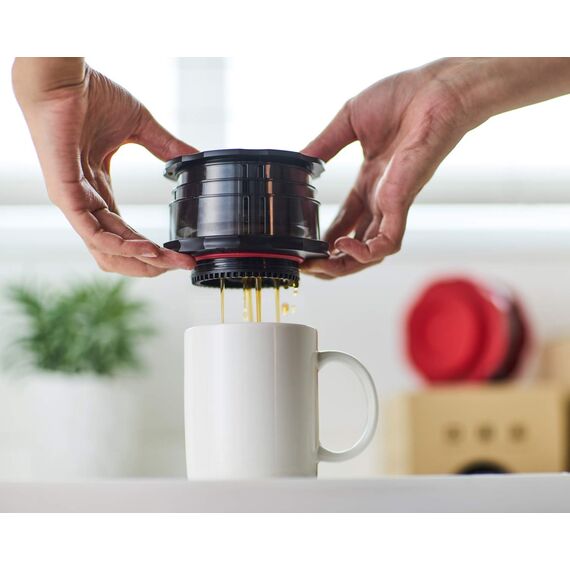 Cafflano Kompact Кофеварка ручная красная, фото , изображение 6